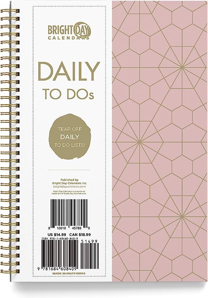 To Do List Daily Task Checklist Planner Time Management Notebook by Bright Day Non Dated Flex Cov... | Amazon (US)