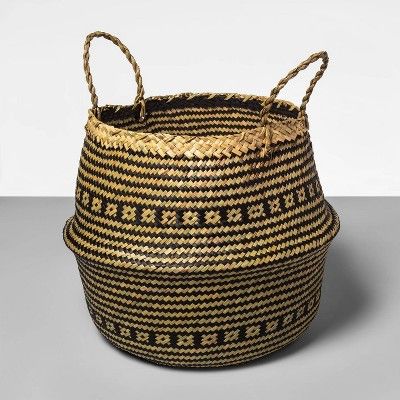 Palm Leaf Round Decorative Baskets Black - Opalhouse™ | Target