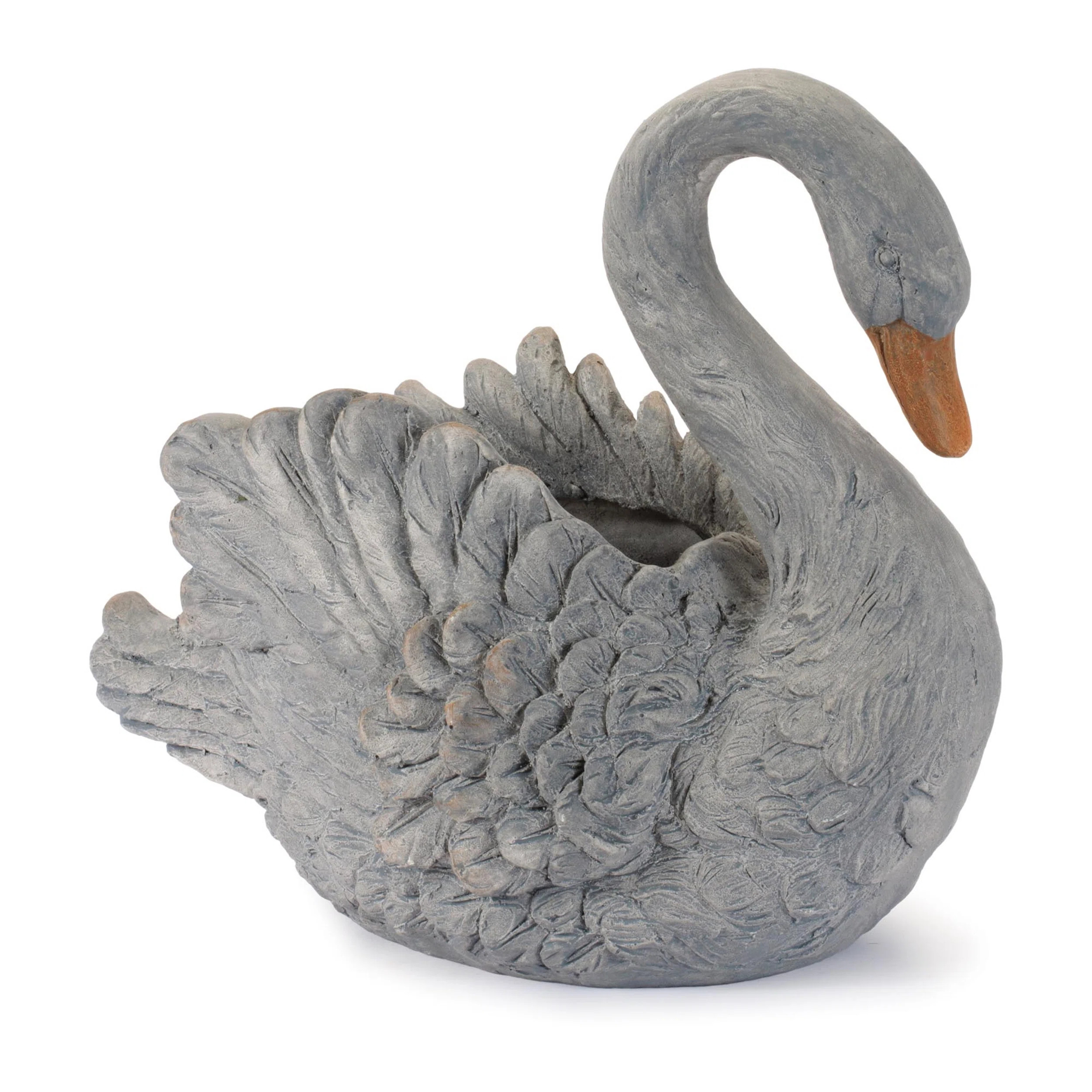 Decorative Swan Resin Planter 18"L | Wayfair North America