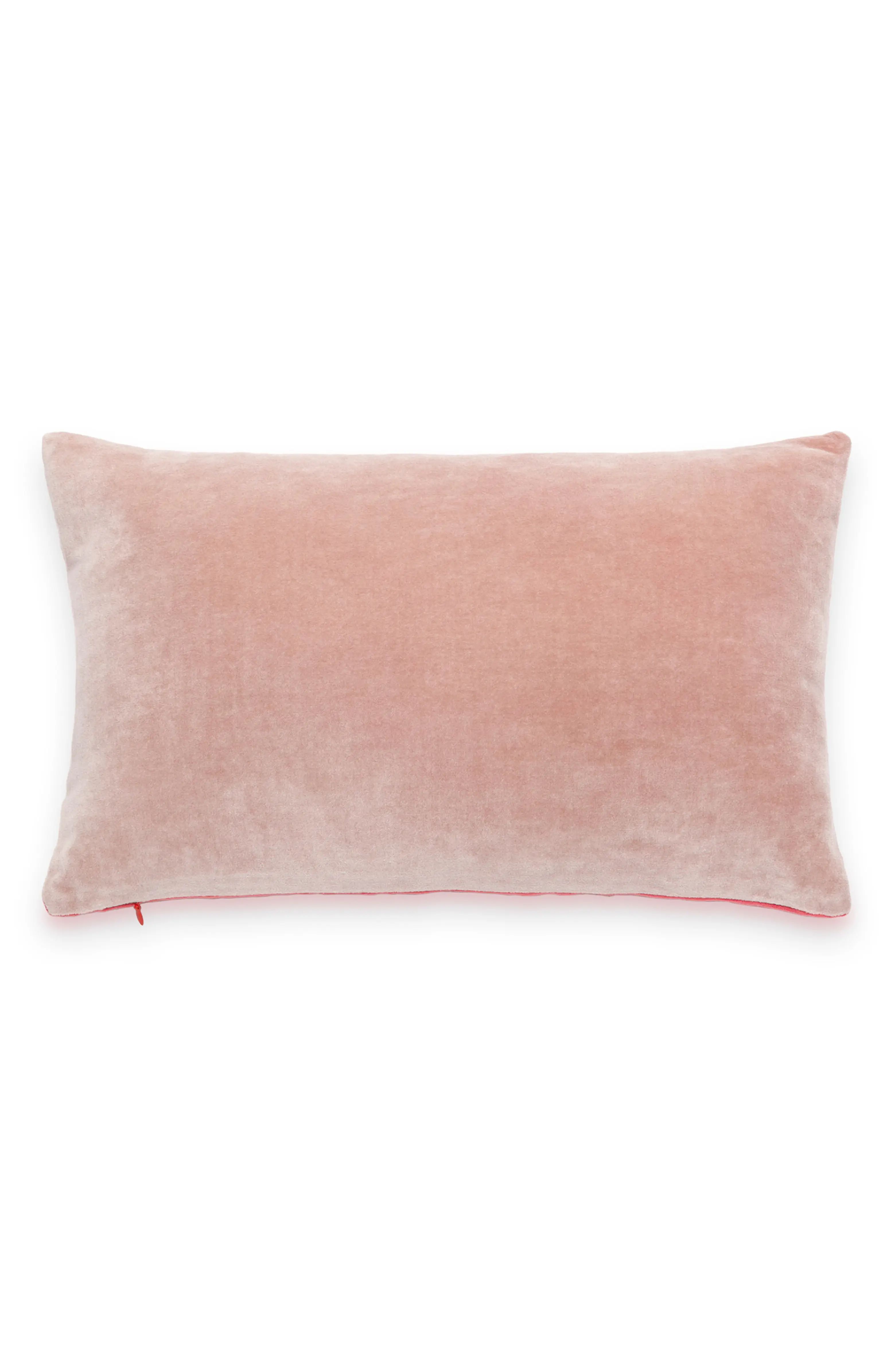 reversible velvet & linen accent pillow | Nordstrom