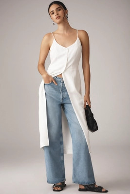 Sunday in Brooklyn Flyaway XL Button-Front Blouse | Anthropologie (US)