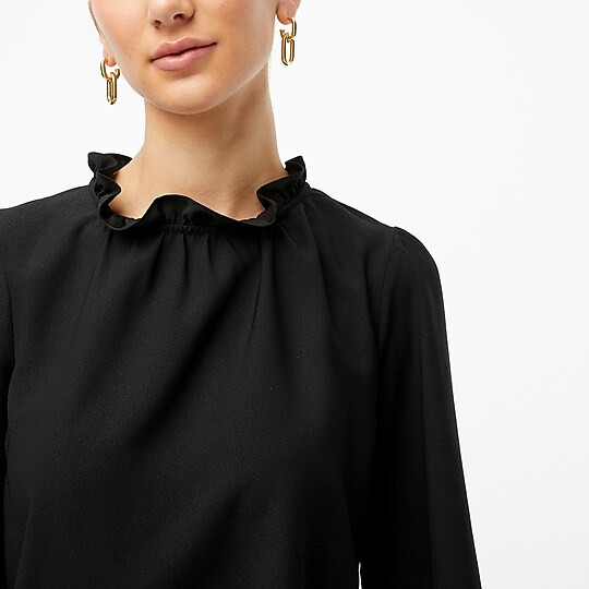 Long-sleeve ruffleneck top | J.Crew Factory