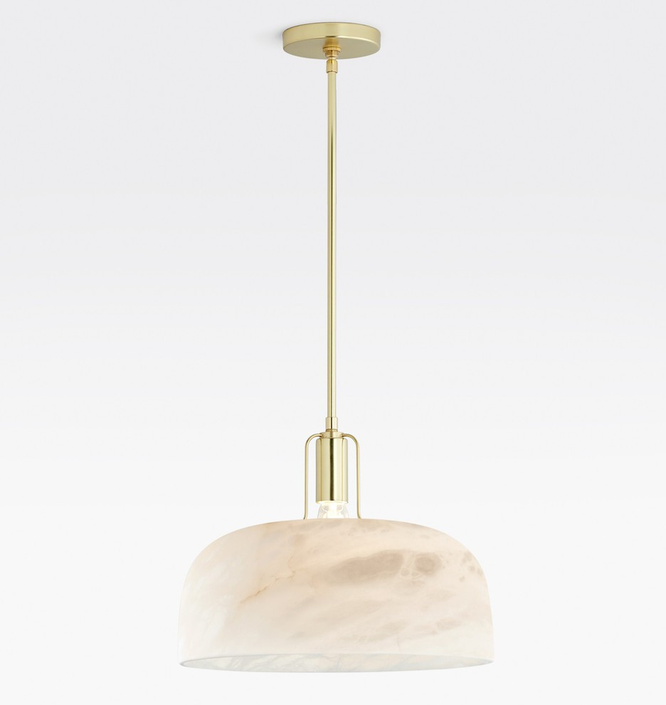 Dekum 16" Alabaster Dome Pendant | Rejuvenation