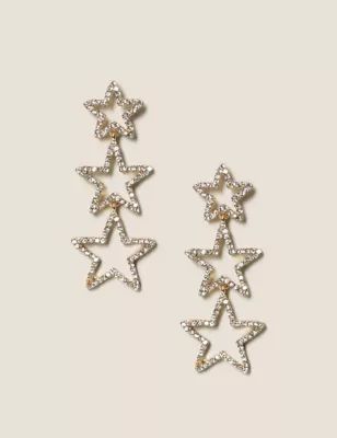 Christmas Gold Tone Star Drop Earrings | Marks & Spencer (UK)