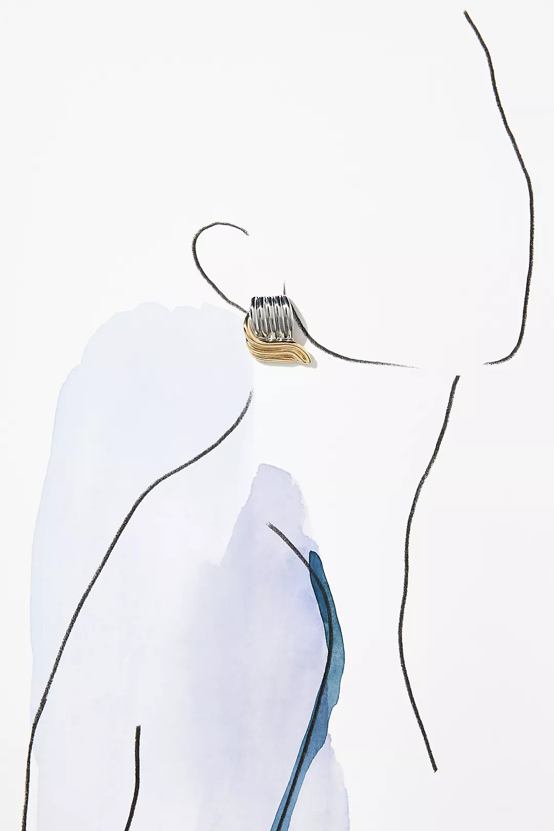 Crossover Ribbed Post Earrings | Anthropologie (US)