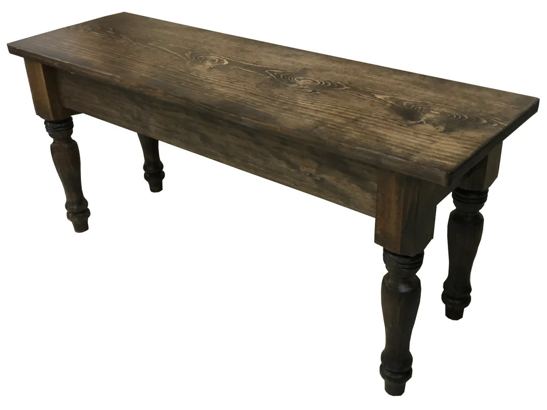 Dark Walnut English Bench / Round Turned Legs / Country Style Bench / Solid Wood Bench, durable p... | Etsy (US)