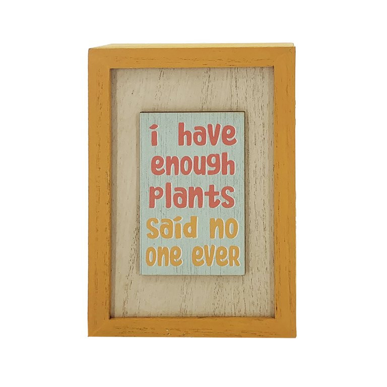 Way to Celebrate Spring 6" Enough Plants Framed Box Sign | Walmart (US)