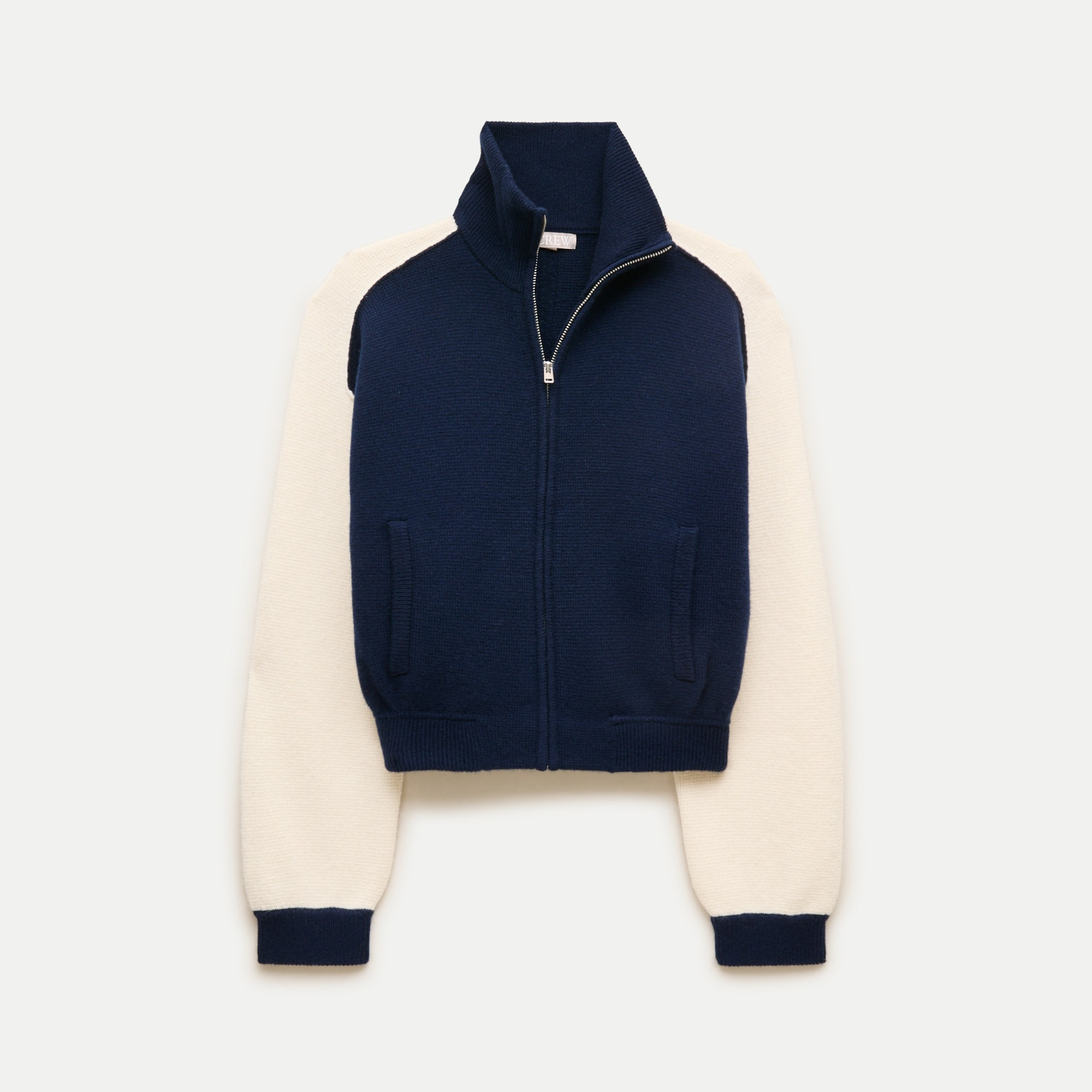 Bomber sweater-jacket in colorblock vintage wool | J. Crew US