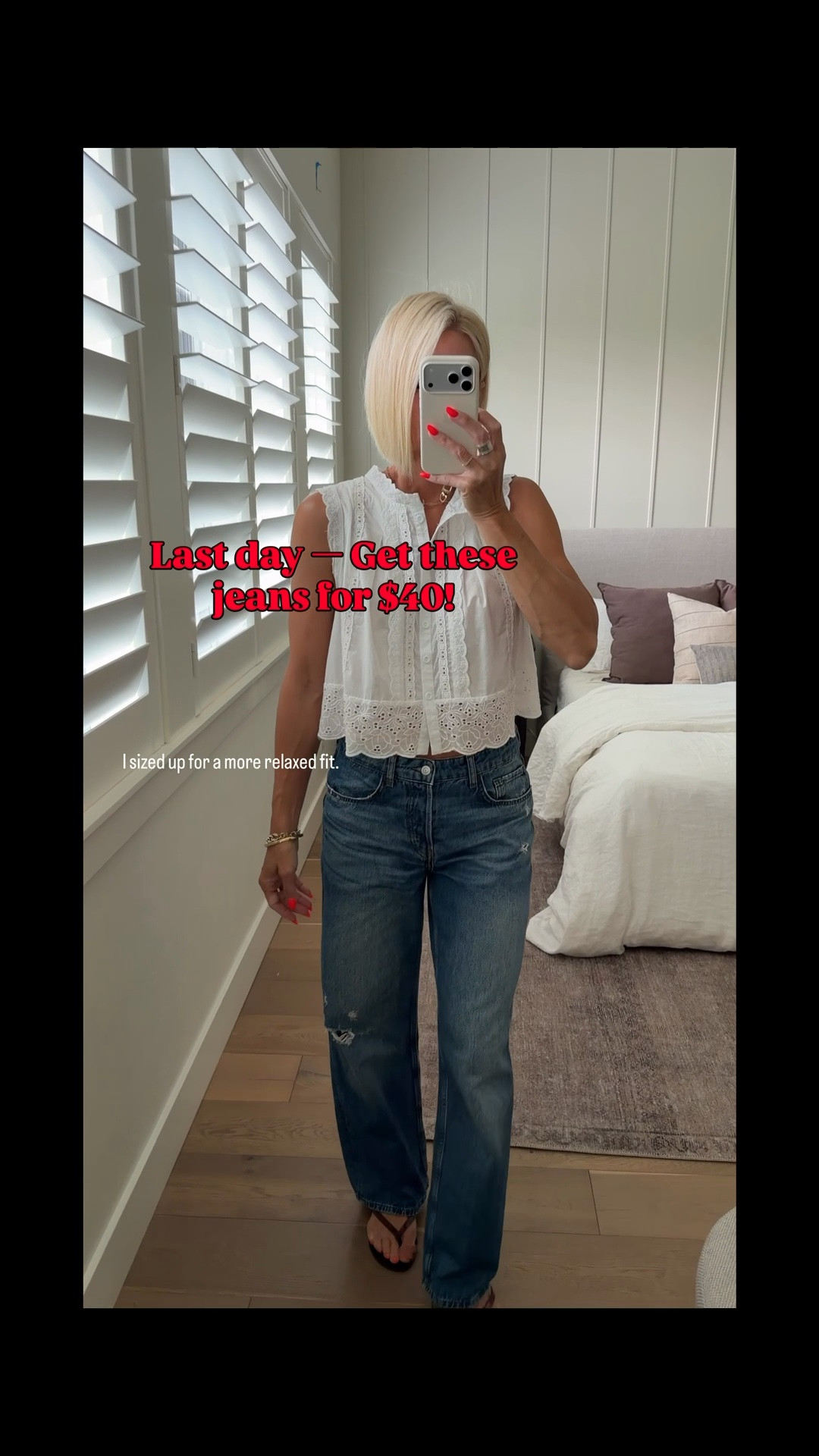 Last day to get these premium
Denim jeans — the perfect medium blue for $40! I sized up for a looser fit!

#LTKmomlife #LTKOver40 #LTKSaleAlert
