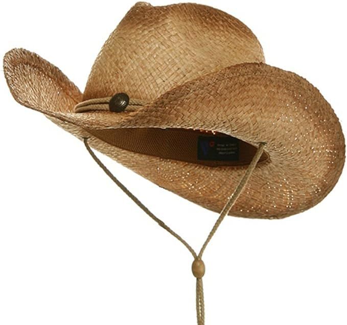 MG Tea Stain Raffia Straw Cowboy Hat (Natural), Natural Tea, Size One Size | Amazon (US)