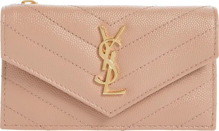 Zip & Flap Matelassé Card Case | Nordstrom