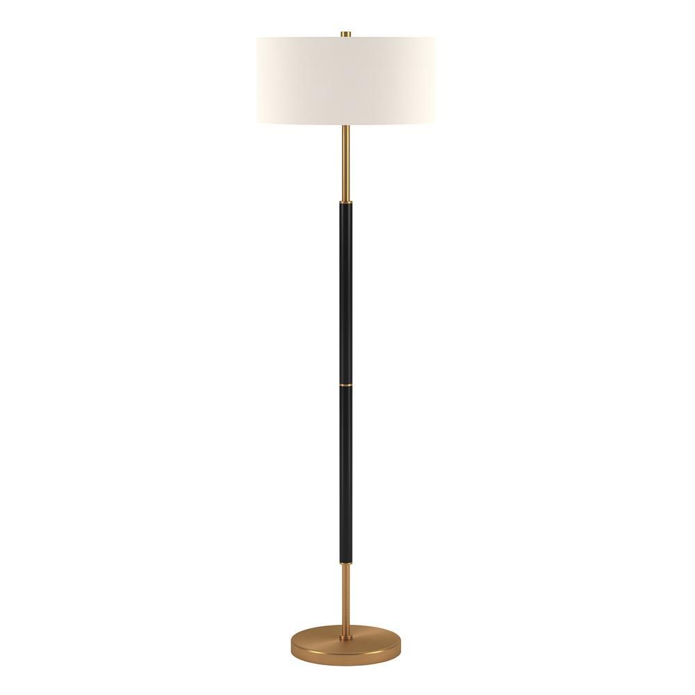 Meyer&Cross Simone 61.5 in. Matte Black and Brass Floor Lamp FL0159 - The Home Depot | The Home Depot