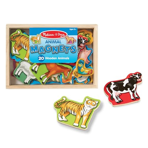 Melissa & Doug Wooden Animal Magnets 20-Piece Set with Storage Box | Amazon (US)