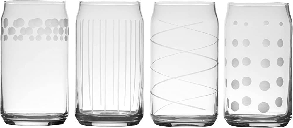Mikasa Cheers Beer Soda Can Shape Glass Set, 4 Count (Pack of 1), Clear | Amazon (US)