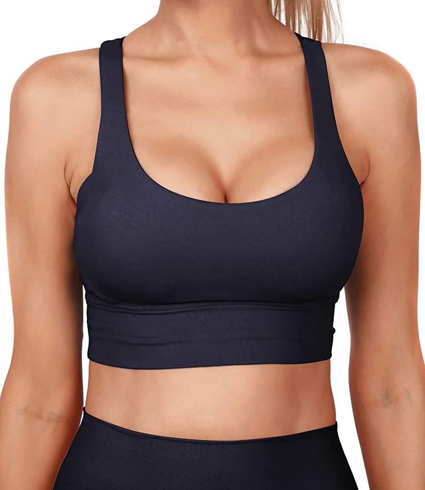 Grace Form Strappy Sports Bra for Women, Padded High Impact Push Up Athletic Running Sports Bra W... | Amazon (US)