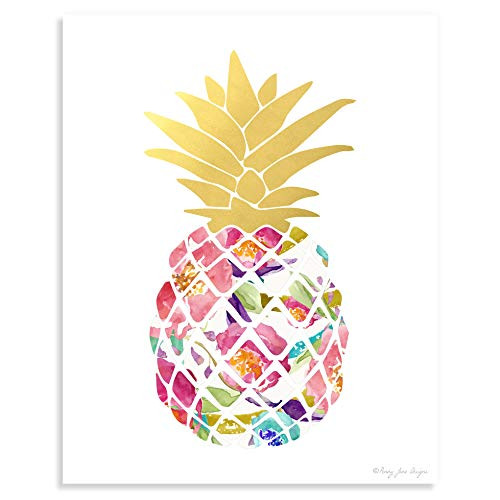 Watercolor Gold Pineapple Print by Penny Jane Designs 5x7, 11x14, and 16x20 | Amazon (US)