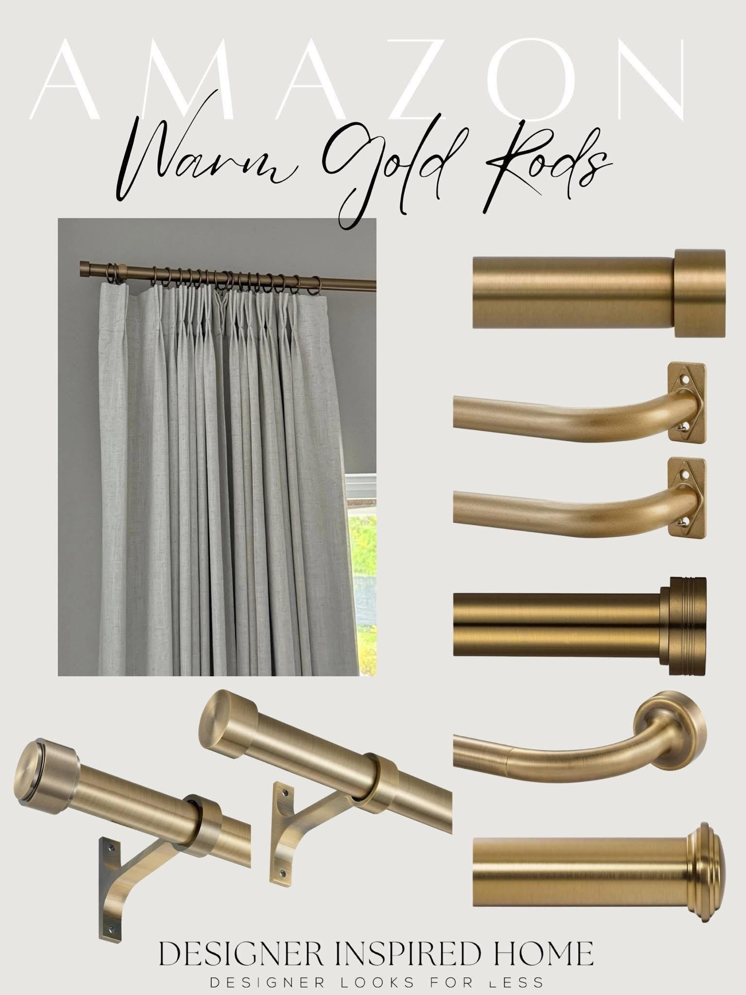 Warm gold curtain rods 

#LTKHome #LTKFindsUnder50