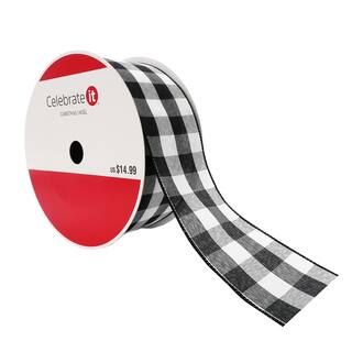 2.5" Wired Checkered Jumbo Ribbon by Celebrate It™ Christmas | Michaels Stores
