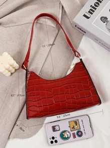 Croc Embossed Shoulder Bag SKU: swbag18210125065(1000+ Reviews)$6.00$5.70Join for an Exclusive 5%... | SHEIN