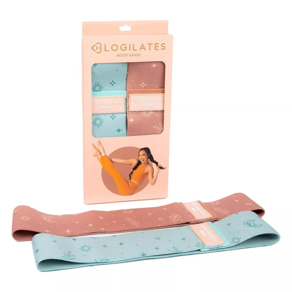 Blogilates Booty Resistance Bands 2pk - Peach Orange/Blue | Target