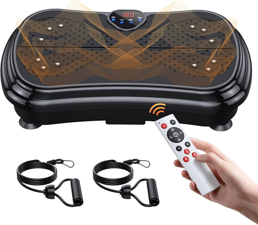 Vibration Plate Exercise Machine Weight Loss, Full Body Vibration Plate for Lymphatic Drainage, 180 Adjustable Speeds Vibrating Plate 400 Lbs Capacity Fitness Platform for Women Men | Amazon (US)