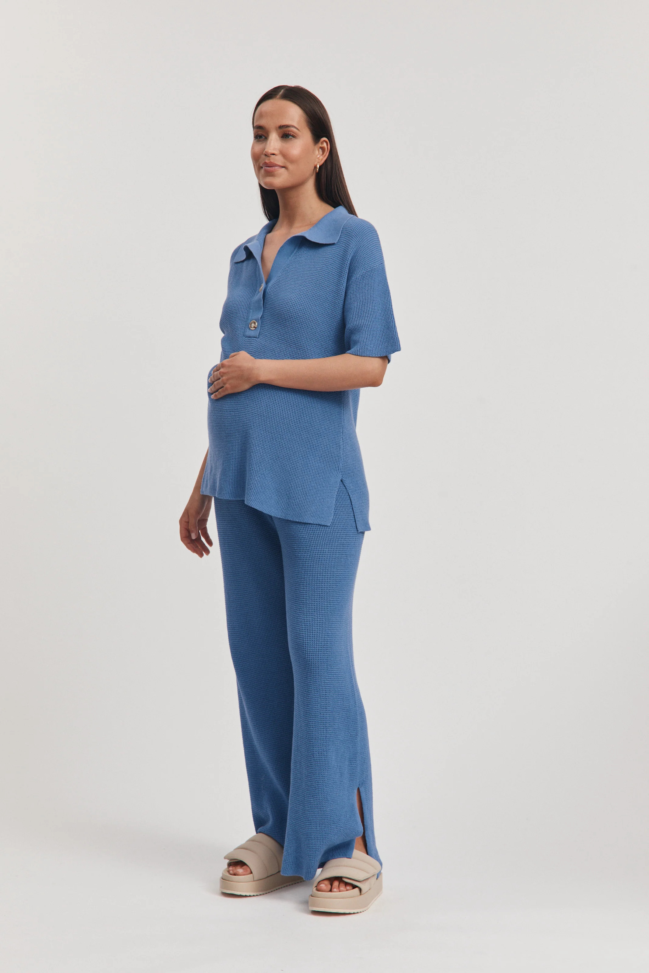 Bondi Crochet Tee (Blue) | Legoe Heritage Maternity APAC
