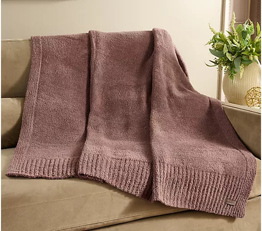 Barefoot Dreams CozyChic 45x60 Stacked Rib Border Blanket - QVC.com | QVC