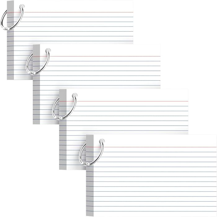 160-Pack White Index Cards 4x6 Inch w/Key Ring \u2013 180gsm Heavyweight Flashcards \u2013 Flash ... | Amazon (US)