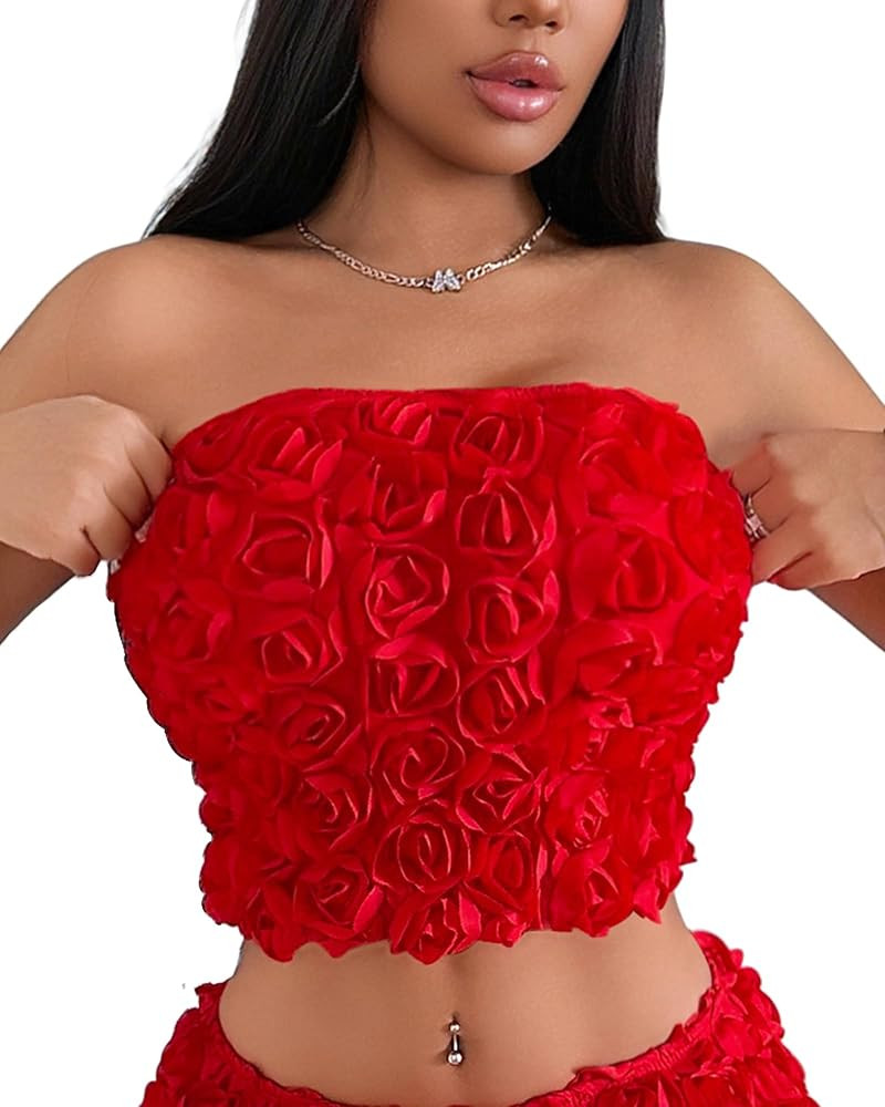 Women's Tube Top - Stretchy Bandeau for Summer, Strapless Crop Top for Teens & Adults Tank Top | Amazon (US)