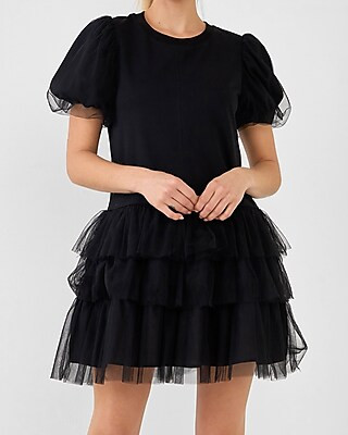 English Factory Tulle Mini Dress | Express