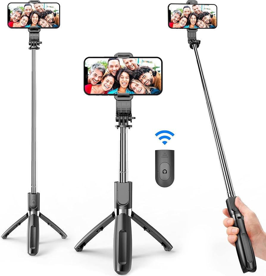 Portable Selfie Stick, Handheld Phone Tripod Stand with Detachable Wireless Remote, Selfie Stick ... | Amazon (US)
