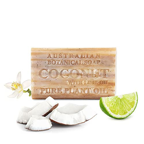 Australian Botanical Soap Coconut with Lime Oil 6.6 oz Triple Milled Luxury Soap Bar Enriched with Shea Butter, Coconut Shells, and Essential Oil, Pack of 1 | Amazon (US)
