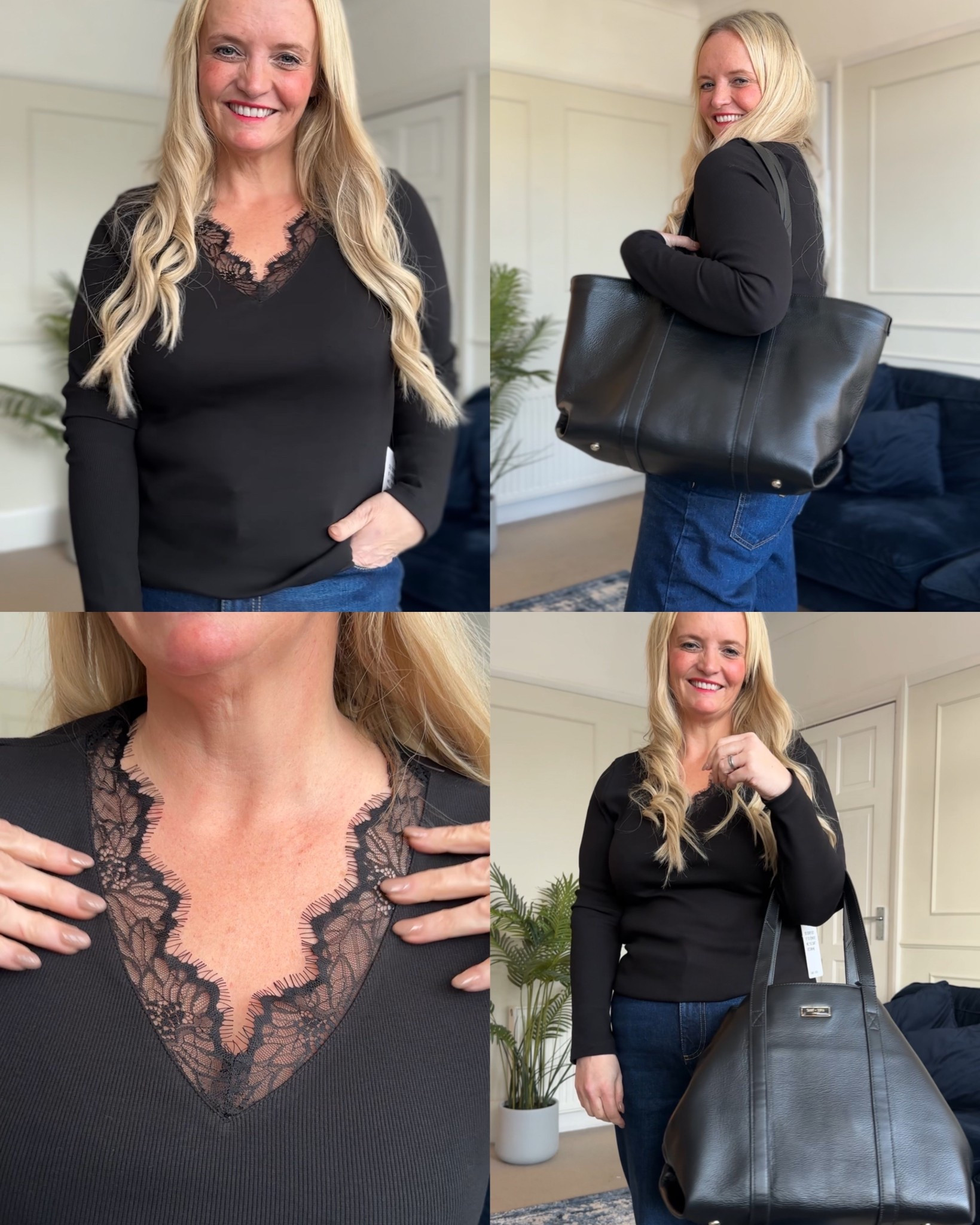 My latest delivery from @saintandsofia:

🖤 The Kara shopper bag in black leather. Handmade from soft and smooth leather, this roomy tote bag boasts enough room to store all your essentials while zipped pockets help to keep you organised. What’s more, the pressed-stud fastenings at the side allow this style to be folded inwards to create a smaller shape for easy travelling.

🖤 The Andie V Neck long sleeve tee in black lace.
Designed in London and handmade in Europe from a ribbed organic cotton, it’s trimmed with floral lace detailing at the neckline. What’s more, its slim fit makes it perfect for layering. 

I absolutely love both these pieces and they will work with so many outfits - I can’t wait to style them in lots of different ways.

#LTKdatenight #LTKluxury #LTKgiftguide