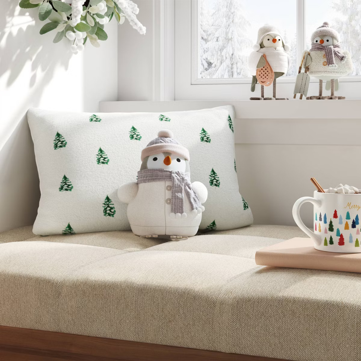 Christmas Featherly Friends Pillow White Pom Hat - Wondershop™ | Target