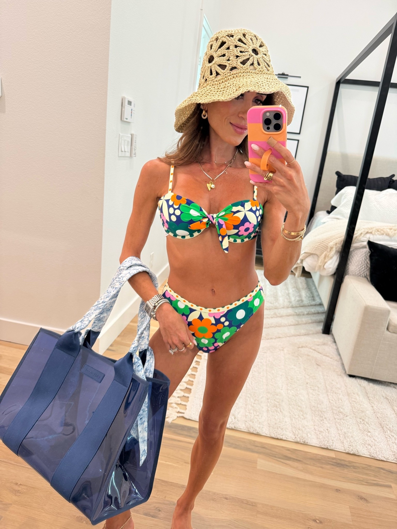 How cute is this printed bikini! Love the color combo and looks so high end wearing size s top xs bottoms 
Code belbel15

#LTKSwim #LTKTravel