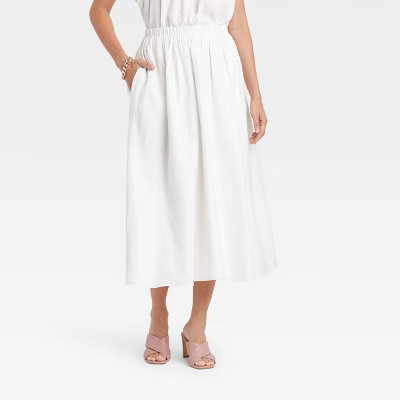 Women's Smocked Waist Mid-Rise A-Line Skirt - A New Day™ | Target