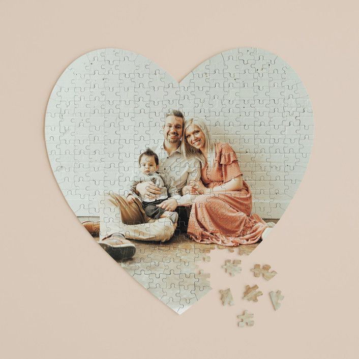 "The Big Picture" - Customizable 252 Piece Custom Heart Puzzle in White by Minted Custom. | Minted