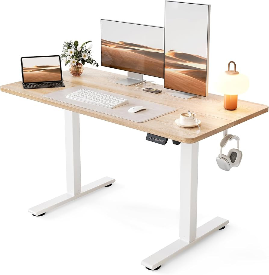 Cubiker Standing Desk, 48x24 Inches Sit Stand Home Office Desk, Electric Stand up Desk, Adjustabl... | Amazon (US)