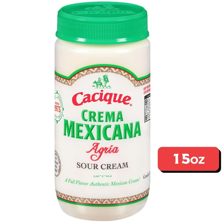 Cacique Crema Mexicana Agria, Sour Cream, 15 oz Jar (Refrigerated) | Walmart (US)