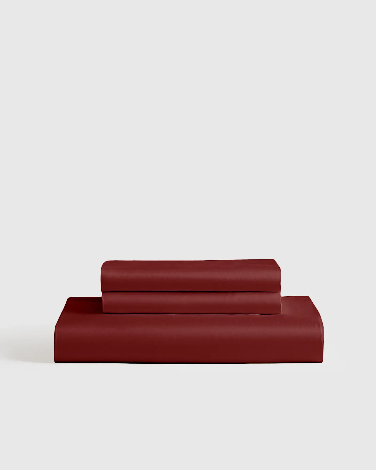 Bamboo Fitted Sheet Set in Burgundy | Quince