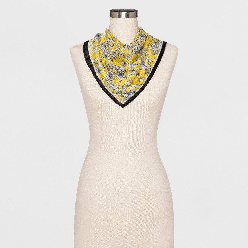 Women's Floral Neckerchief - A New Day Yellow, Gold | Target