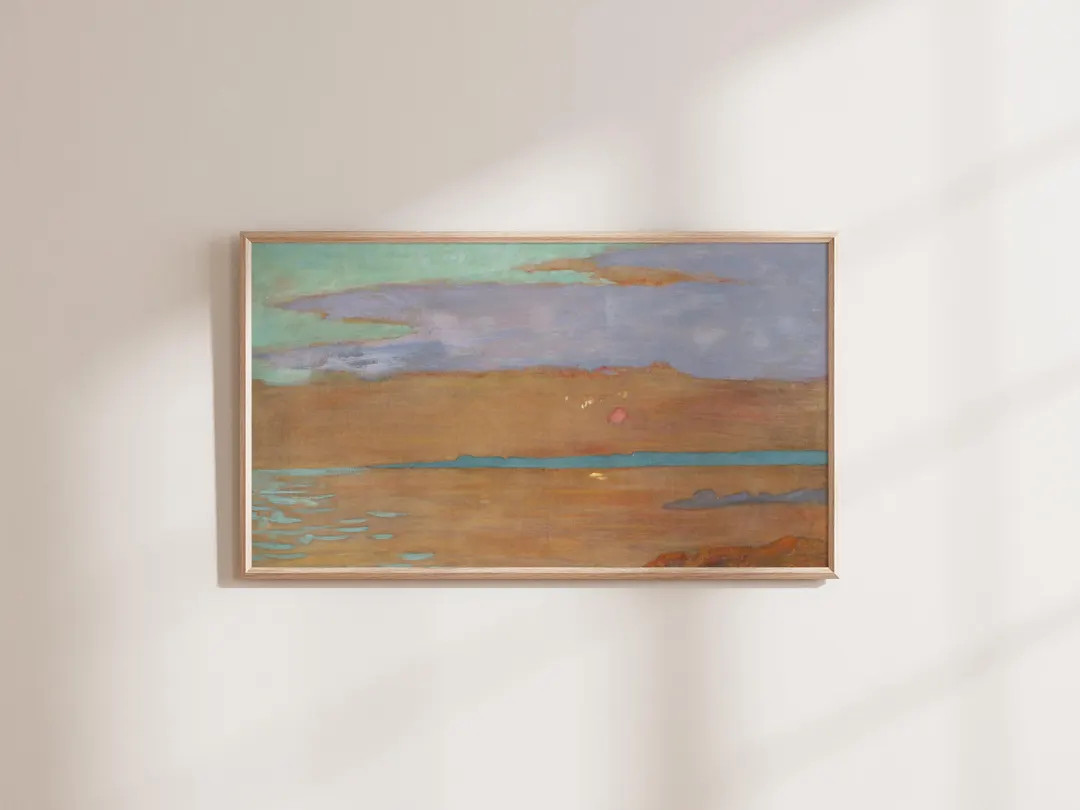 Marine - Vintage Summer Abstract Sunset Beach Painting - Art for Frame TV - Etsy | Etsy (US)