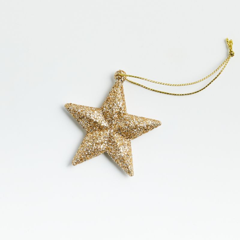 Gold Glitter Star Christmas Tree Ornament + Reviews | Crate and Barrel | Crate & Barrel