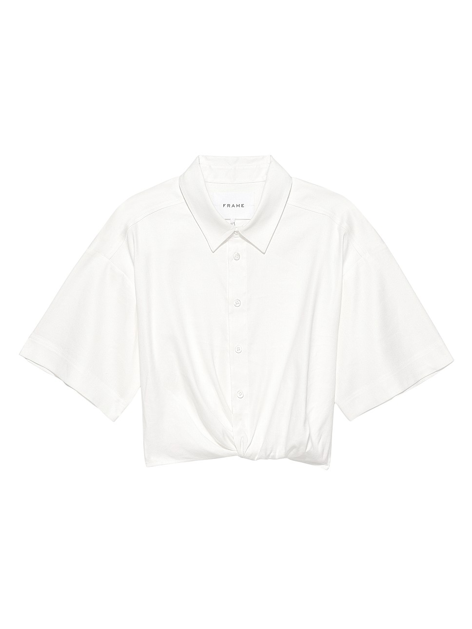 Twist-Front Cropped Shirt | Saks Fifth Avenue