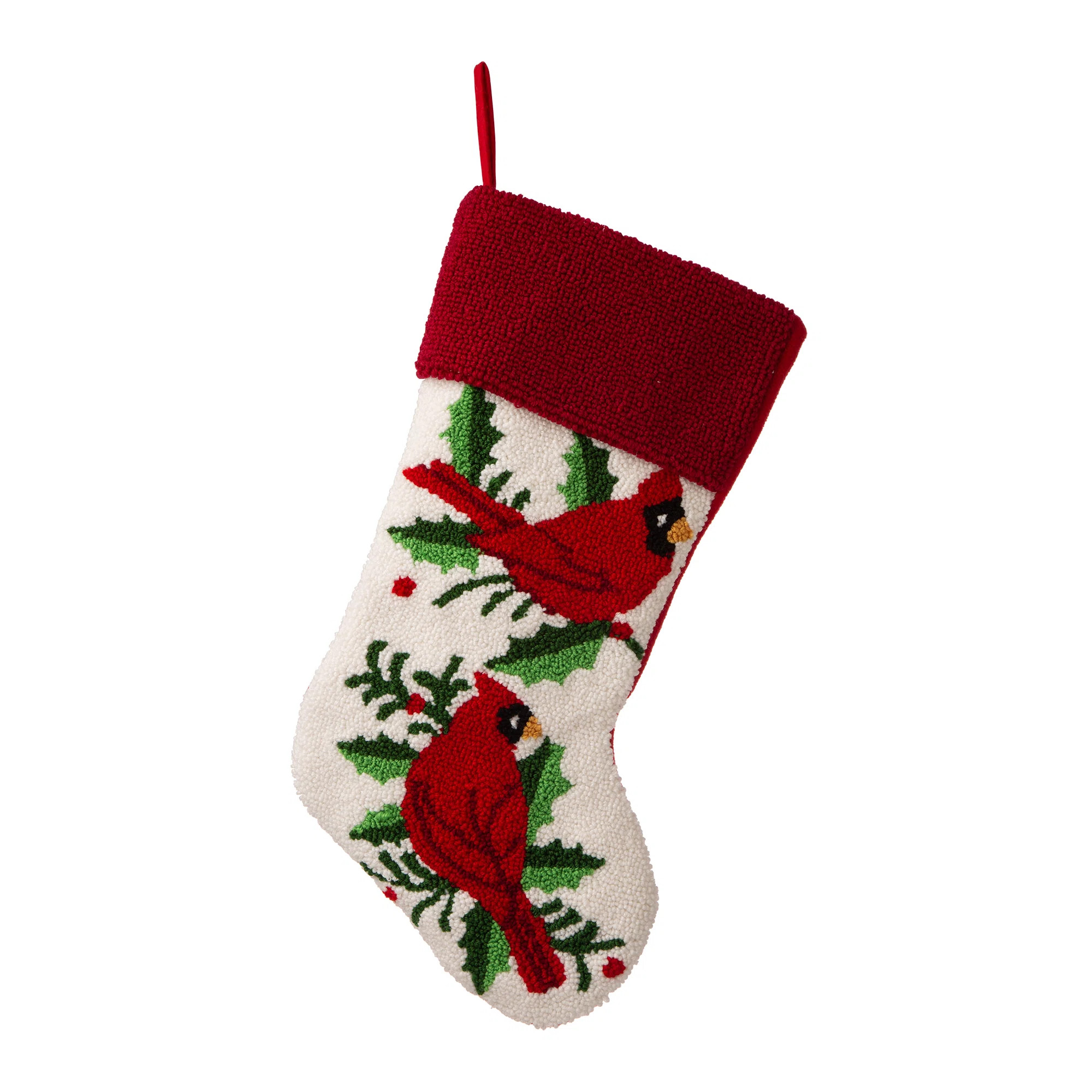 Hooked Cardinal Stocking | Wayfair North America