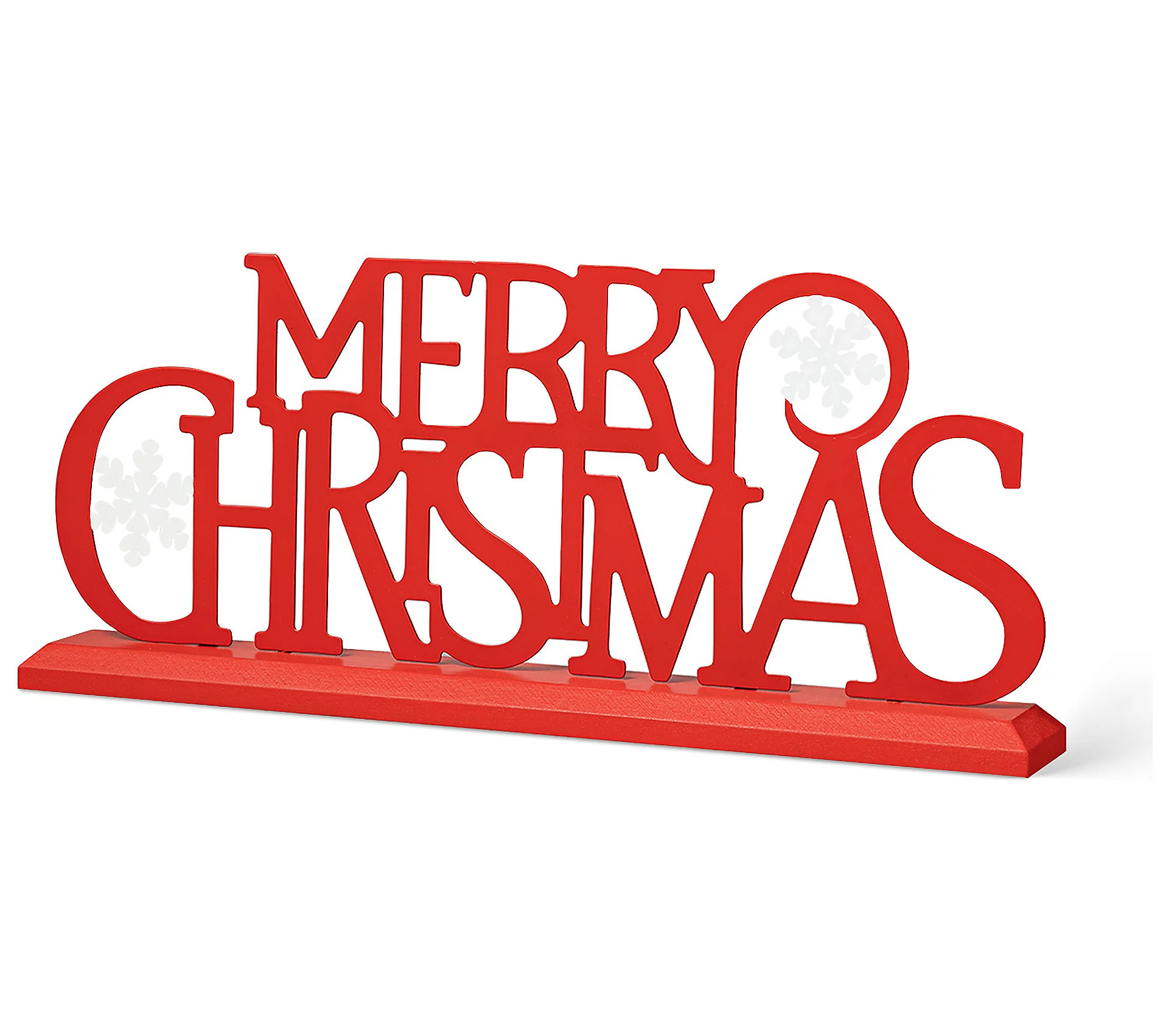 Glitzhome 18"L Wood & Metal MERRY CHRISTMAS Tab le Decor | QVC