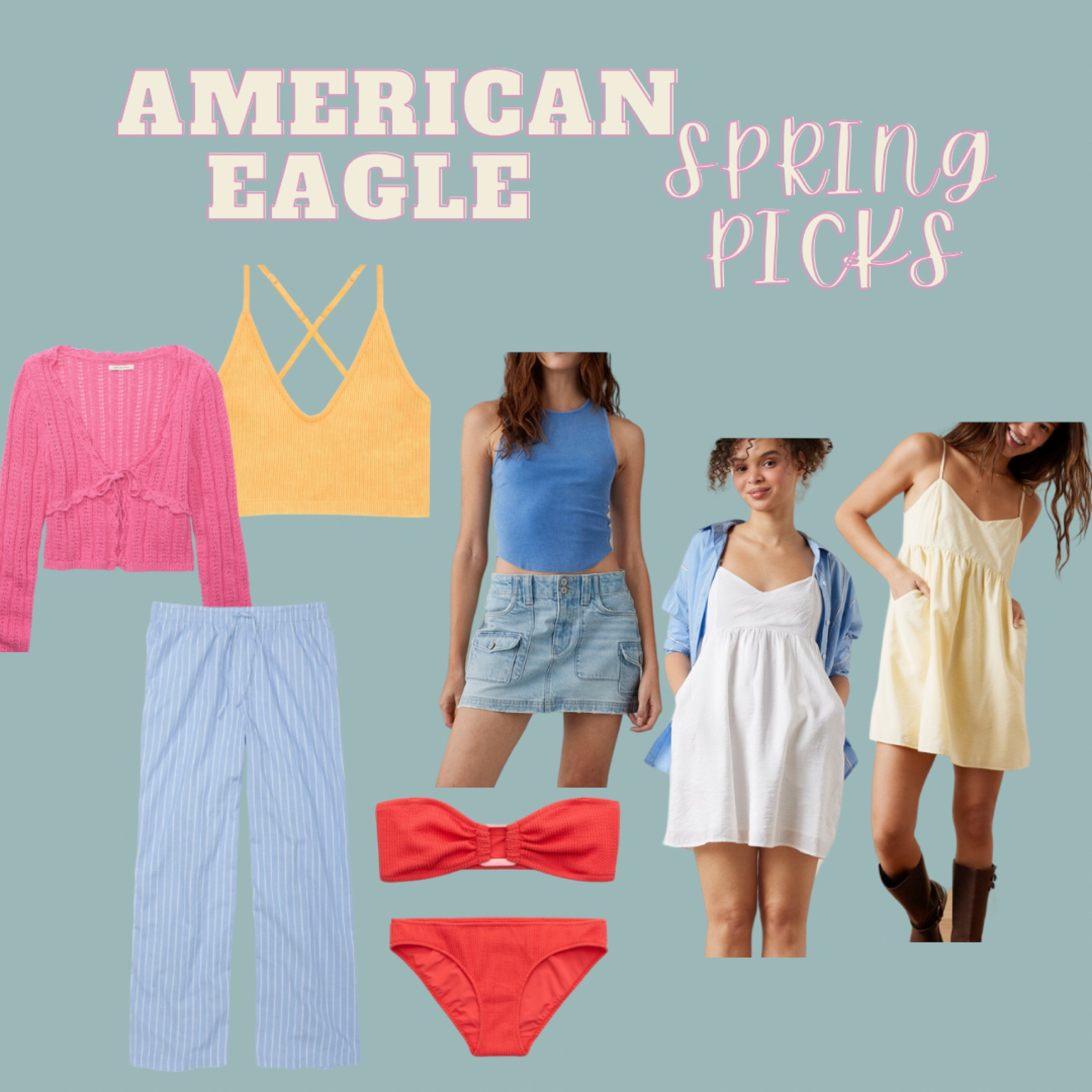 American Eagle spring picks 🍉💛 💐 

#LTKstyletip #LTKfindsunder50 #LTKswim
