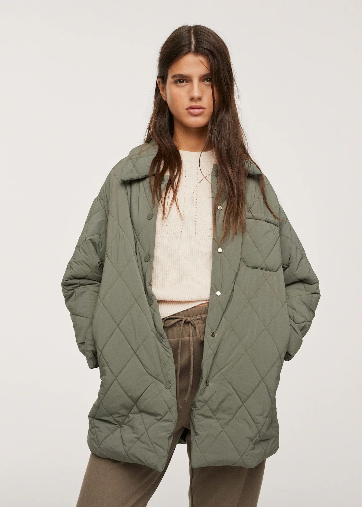 Quilted buttoned coat | MANGO (US)