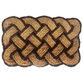 Rope Natural/Brown 18 in. x 30 in. Coir Door Mat | The Home Depot