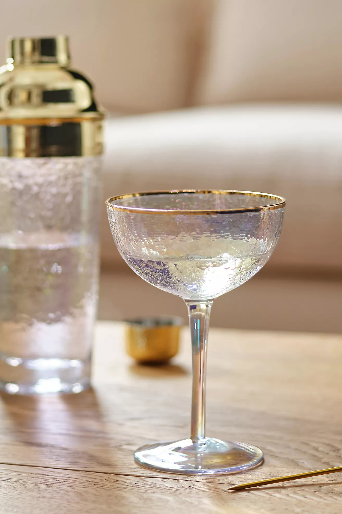 Zaza Lustered Coupe Glasses, Set of 4 | Anthropologie (US)